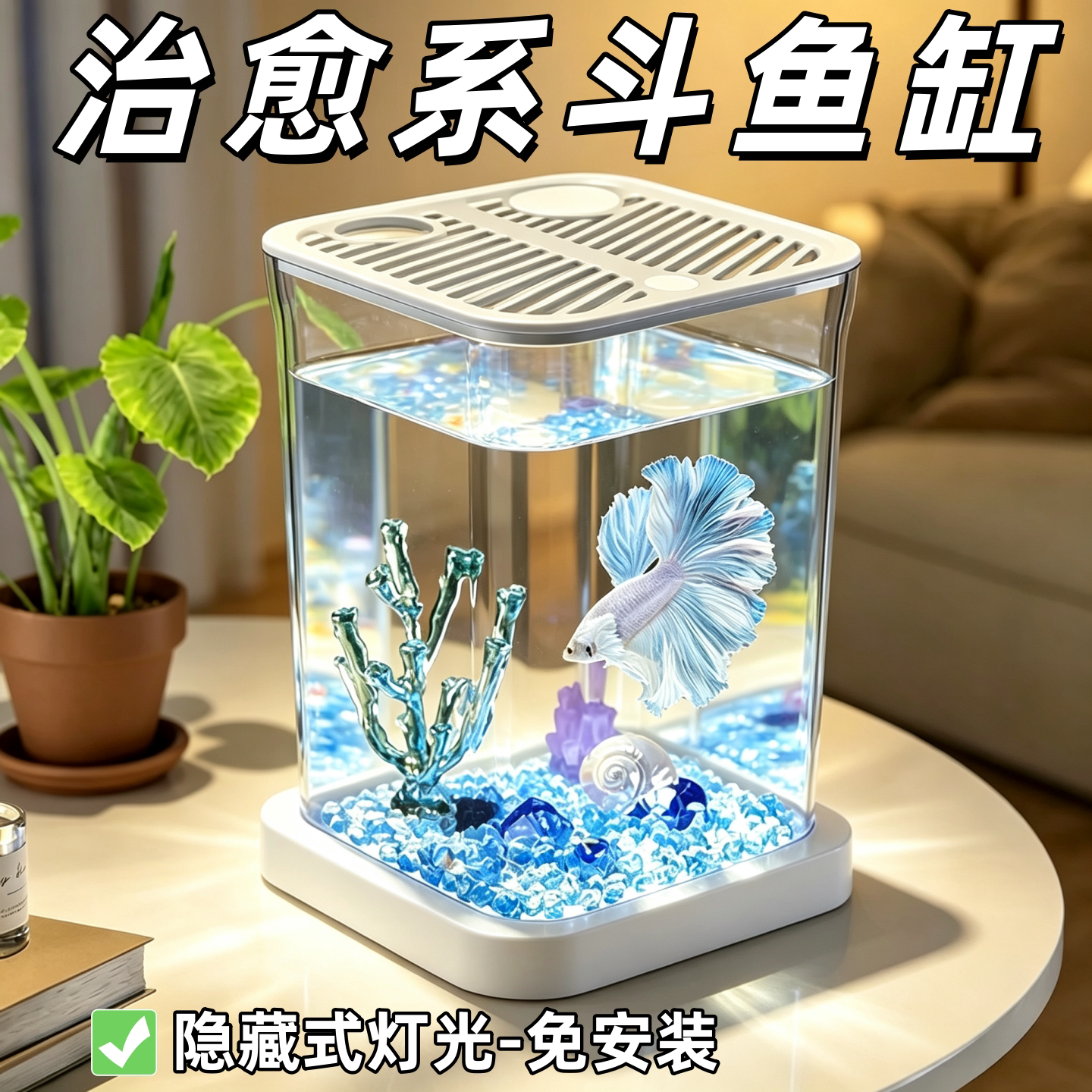 治愈系新款高透明生态小型桌面创