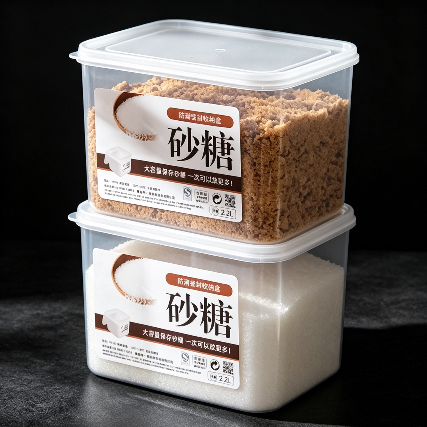 白红糖收纳罐带盖保鲜盒加高加深