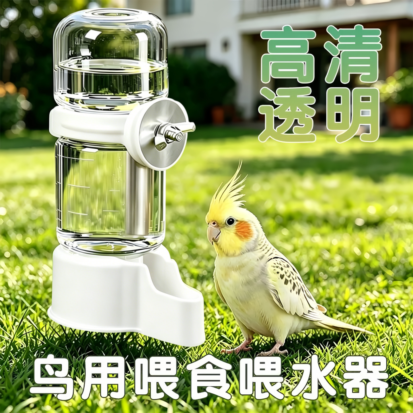 鸟用饮水器透明防撒防漏自动喂食器虎皮鹦鹉喂水器通用型鸟禽用品
