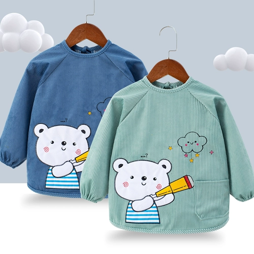 Детский водонепроницаемый фартук, демисезонный нагрудник для еды, лонгслив подходит для мужчин и женщин, анти-грязь