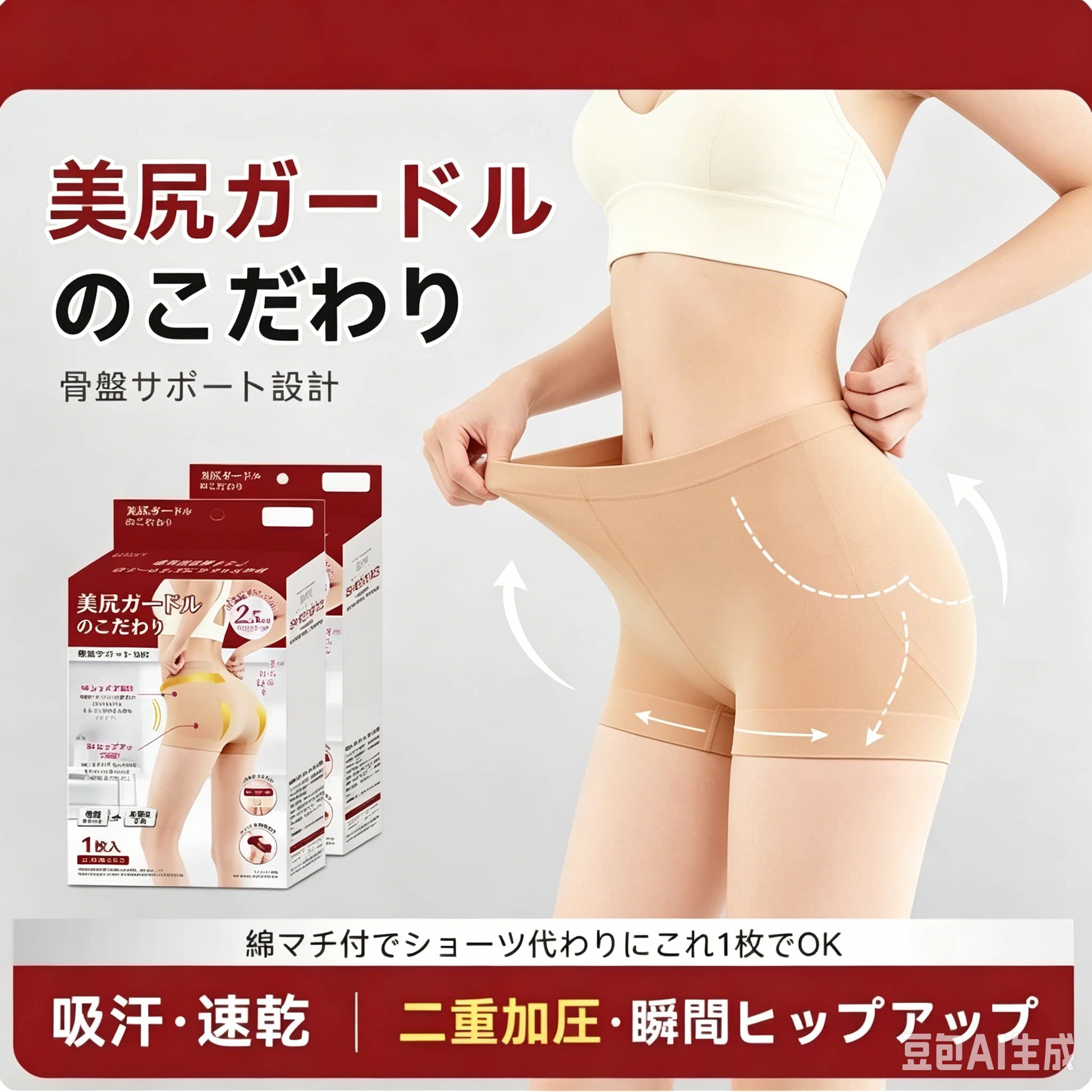 高腰无痕四角收腹提臀塑身裤