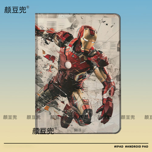 钢铁侠 漫威周边ipad十11代ipad10.2适用air5/6平板套matepad pro11 Air3笔槽mini6 7皮套小米6 78华为Air12