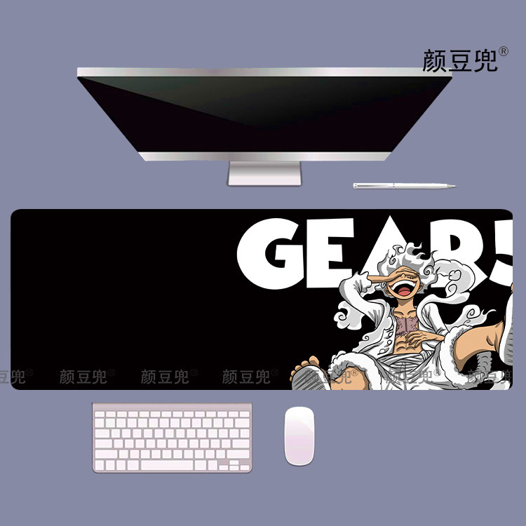 路飞尼卡五档 海贼王周边大号鼠标垫办公桌垫锁边鼠标垫键盘垫 软