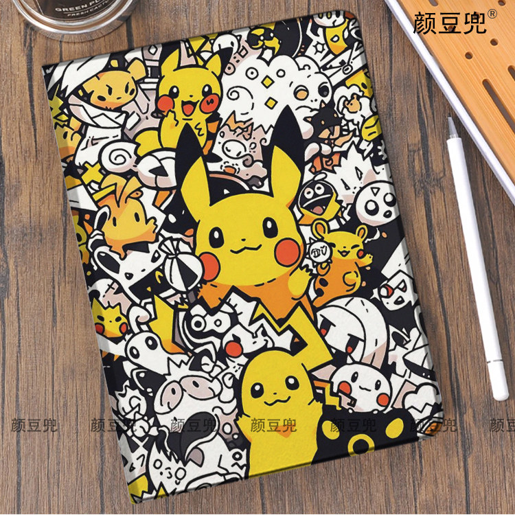 皮卡丘 宝可梦ipad10.2适用air5/6保护套matepad pro11 Air3笔槽mini56皮套小米5/6pro12.9华为11.5 VIVO3pad