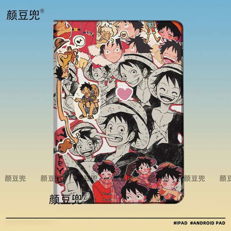 路飞 海贼王 动漫ipad10.2适用air4/5保护套matepad pro11Air3笔槽mini5/6皮套小米5/6pro12.9华为11.5荣耀V8