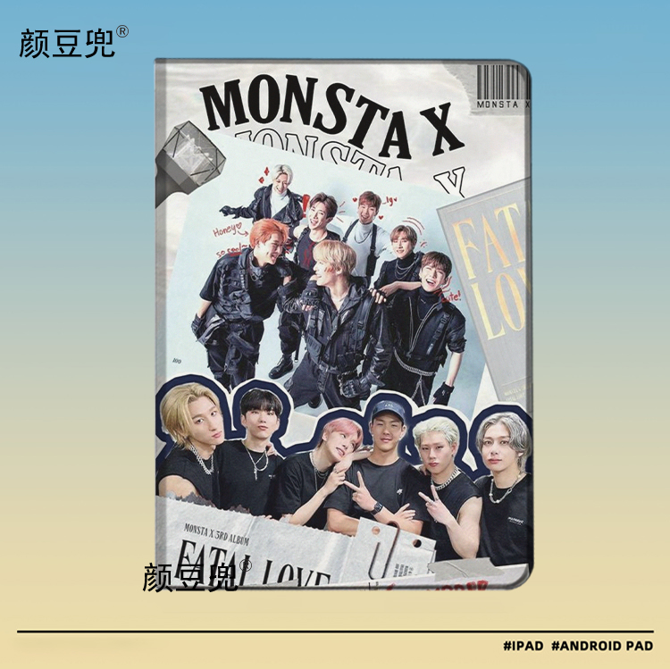 Monsta X 男团 ipad10.2适用于air3/4/5保护套matepad pro11笔槽mini5/6皮套Pro12.9荣耀v7/8小米56pro华为M6