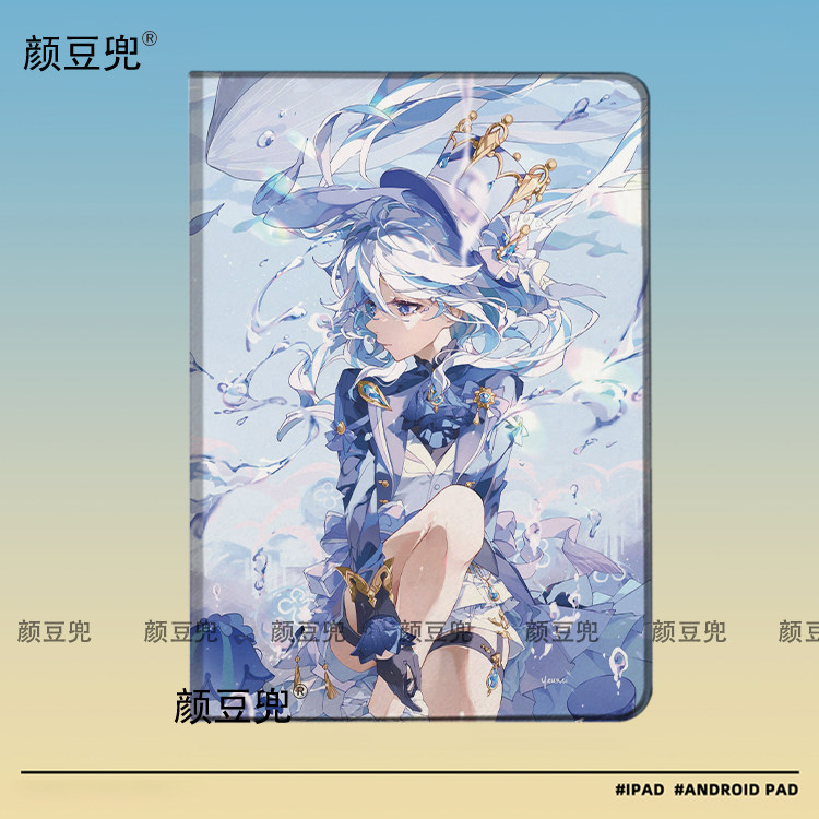 原神 芙宁娜 水神 ipad10.2适用air4/5保护套matepad pro11Air6笔槽mini5/6皮套小米5/6pro12.9华为11.5荣耀9