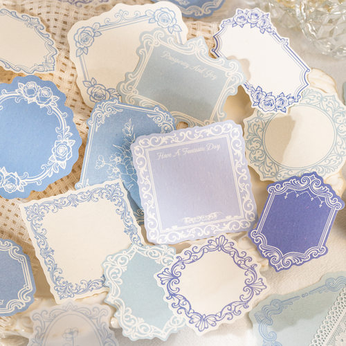 拾光印迹系列浮雕素材纸30枚入 轻复古花卉手帐打底拼贴留言便签