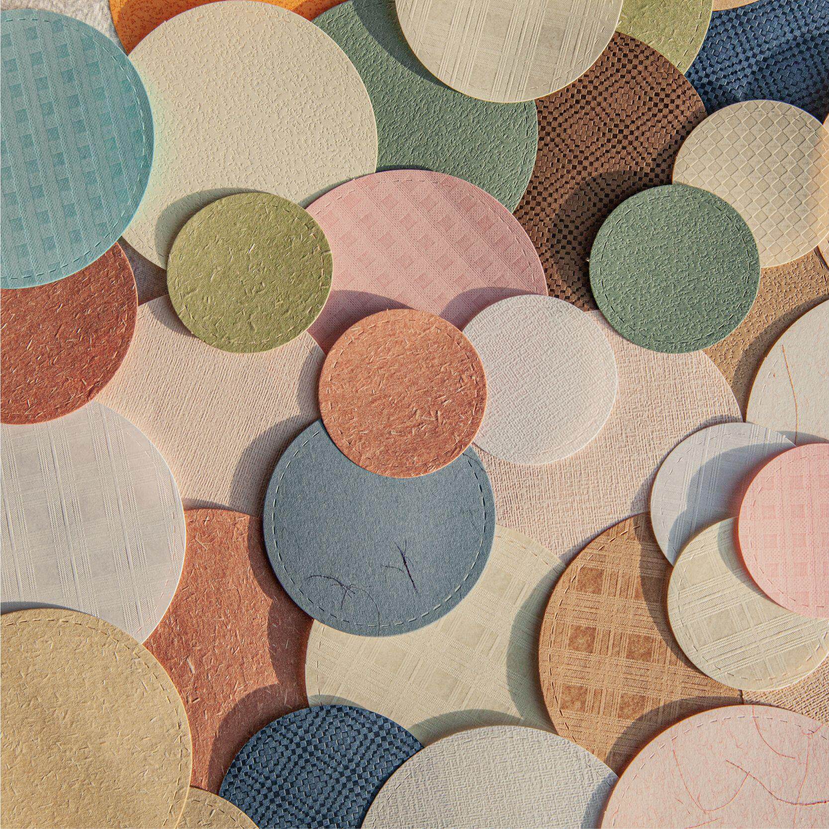 诗意系列轻复古多尺寸便签纸24张入手帐装饰圆形留言打底背景纸