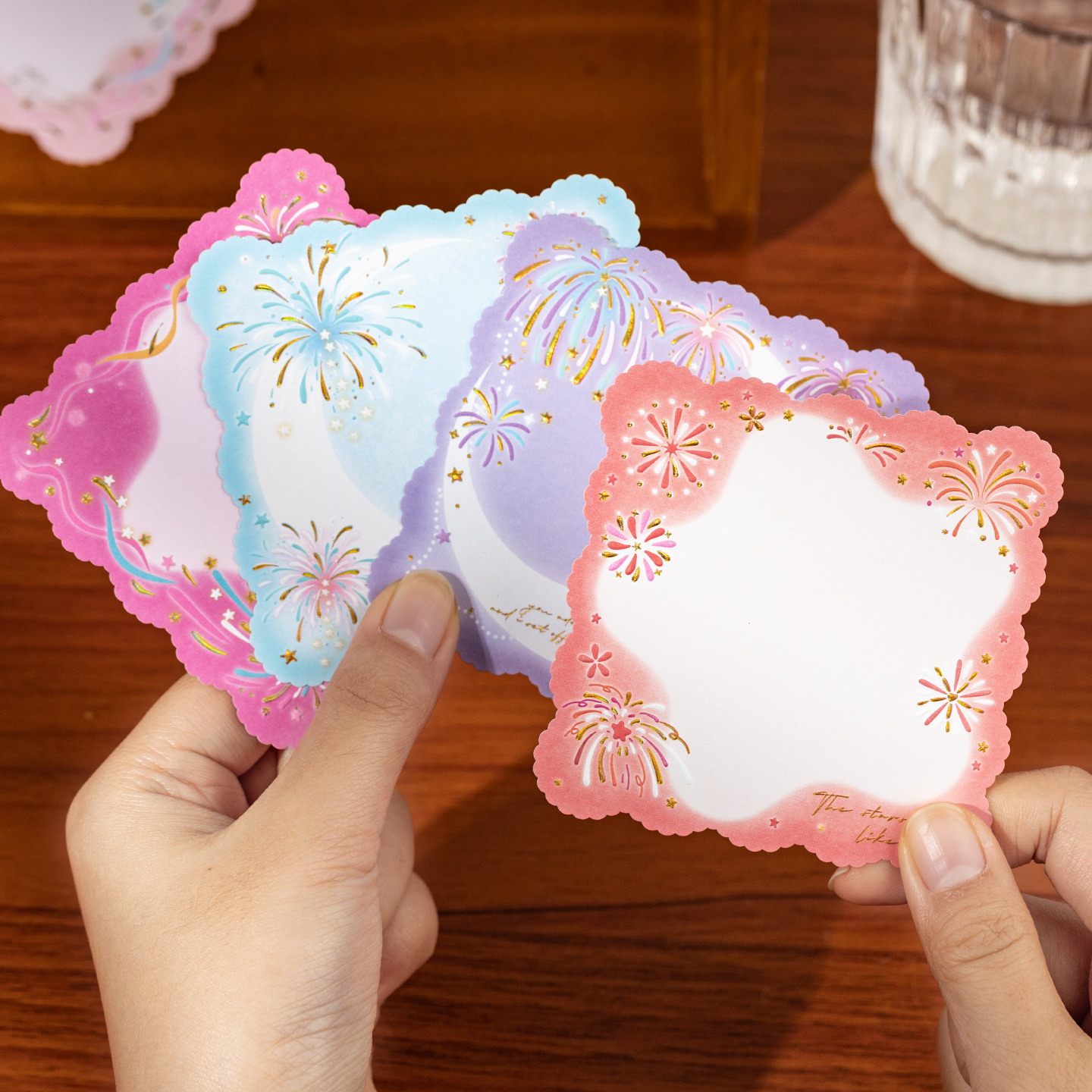 银河坠梦系列浮雕烫金便签  烟花主题学生文具留言记事手帐素材纸