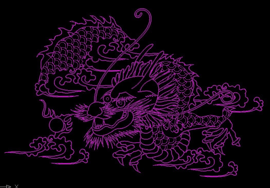 古典中式明清官服朝服玉佩图案龙凤呈祥祥云凤凰盘龙雕刻CAD图案