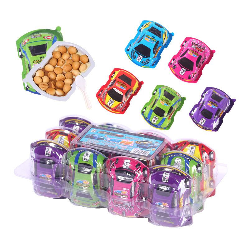 卡通汽车蛋12粒 巧克力饼干奇趣儿童玩具幼儿园社区团购散装零食