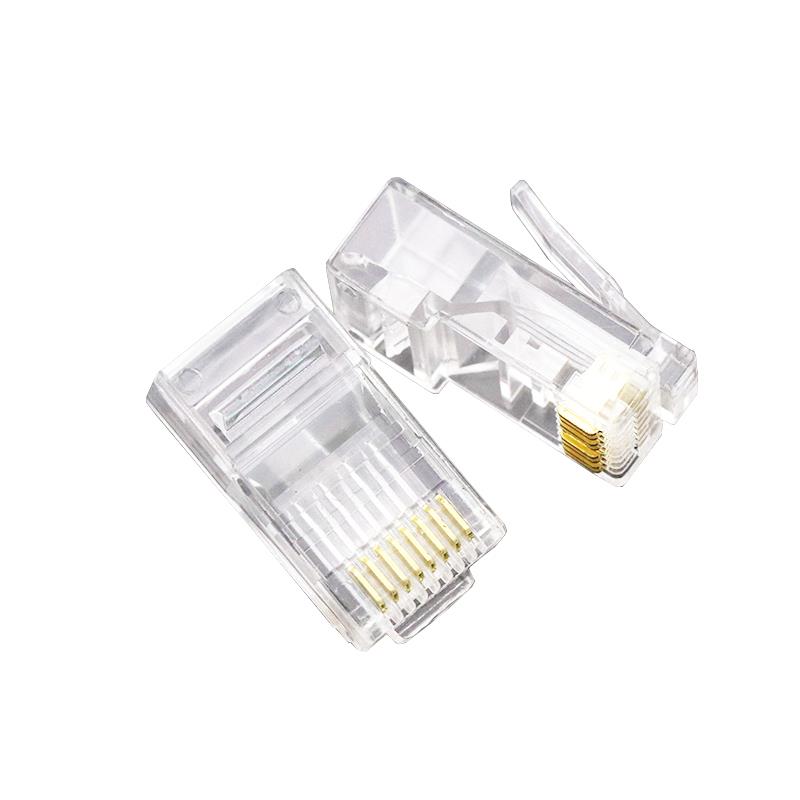 网线水晶头电话线电脑Rj45网络连接器插头2芯家用5E类566千兆