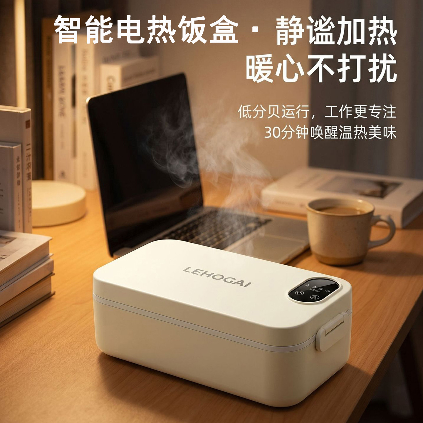 智能电热饭盒便携式办公室保温盒静音加热上班族保温便当盒