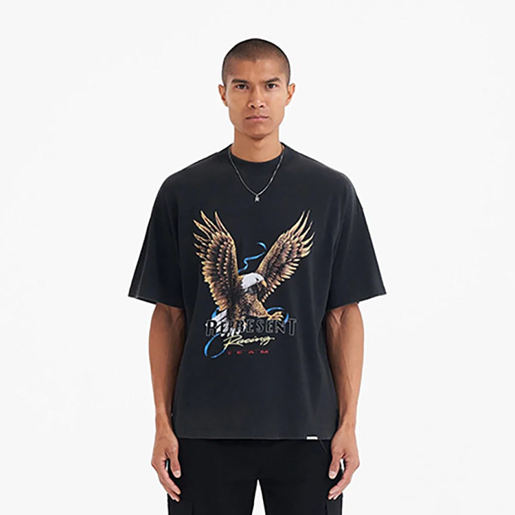 represent rep老鹰短袖美式潮牌vintage复古圆领情侣短袖t恤男