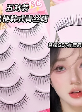 一片式假睫毛女~懒人款假睫毛女自然仿真狐系硬梗整簇整条初学者