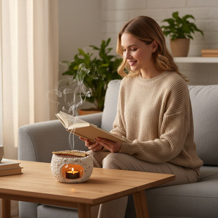 水泥白鼠尾草秘鲁圣木雪松北美圣座薰炉茶道水晶手串摆件温茶炉