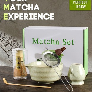 Macha whisk set陶瓷抹茶碗抹茶套装日式抹茶碗带嘴茶筅百本立