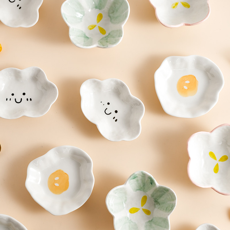 ins風可愛簡約陶瓷火鍋蘸料碟家用沙拉醬料碟醬油餃子調味碟幹碟在類目 餐飲具, 餐具, 碟中 - 來自Buy2taobao.com提供專業的淘寶代購服務