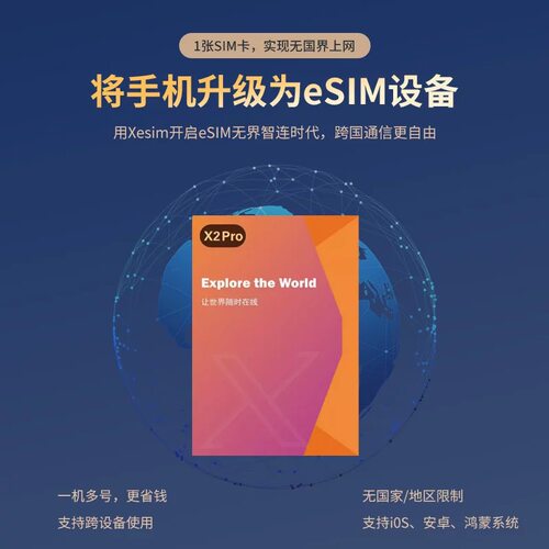 xesim卡 x2pro-1M内存版本支持苹果 安卓app直接写入，免读卡器