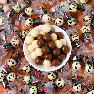 麦丽素巧克力黑白夹心巧克力豆儿童小零食小吃熊猫糖休闲食品散装