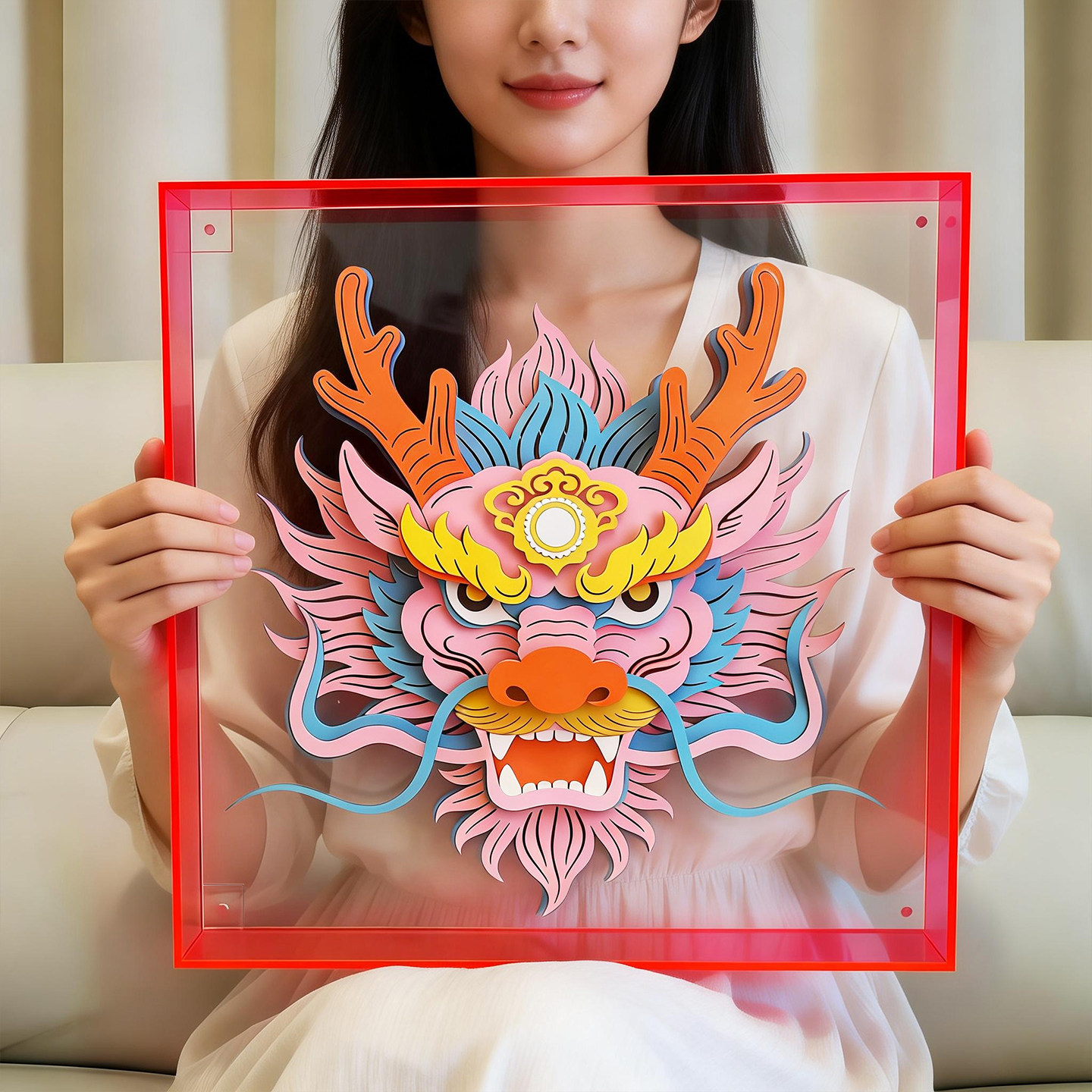 非遗手工多层立体纸雕透明亚克力装饰画新中式摆件乔迁礼品,家居饰品,纸艺/纸雕画,淘宝优惠券,粉丝福利购,淘宝优惠卷