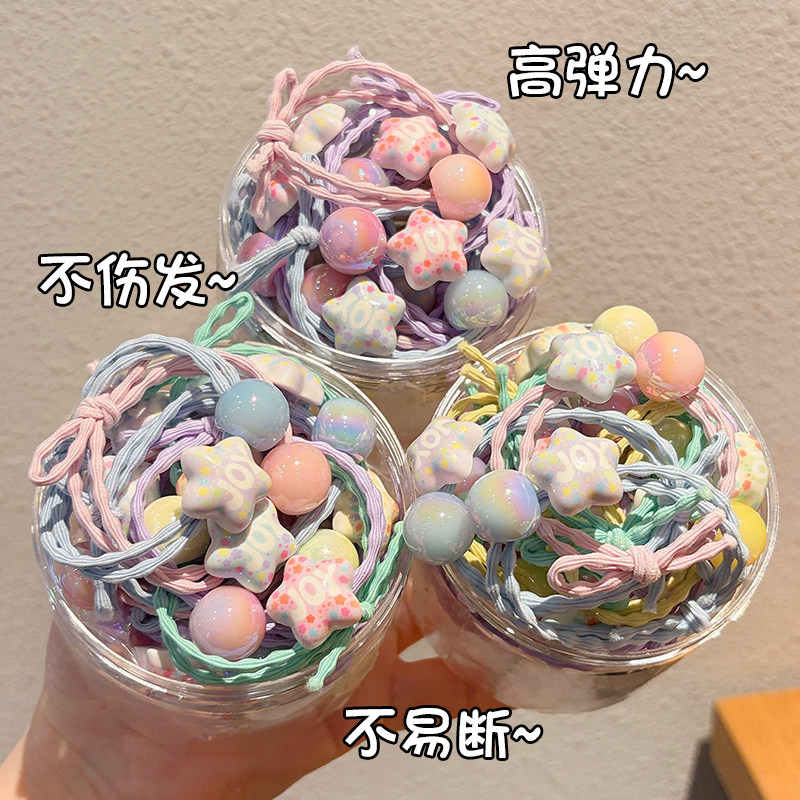 多巴胺彩色星星圆珠发绳女头绳图片