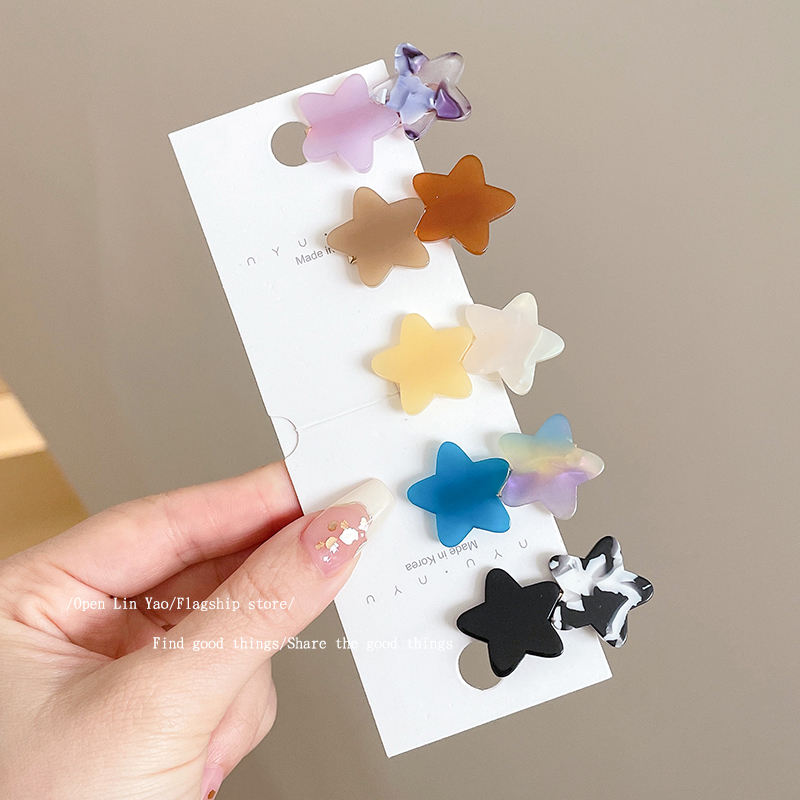 醋酸星星小发夹侧边简约