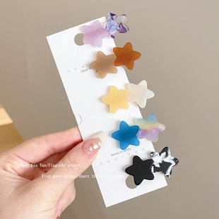 醋酸星星发夹女前额刘海碎发侧边边夹发卡精致可爱鸭嘴夹夹子头饰