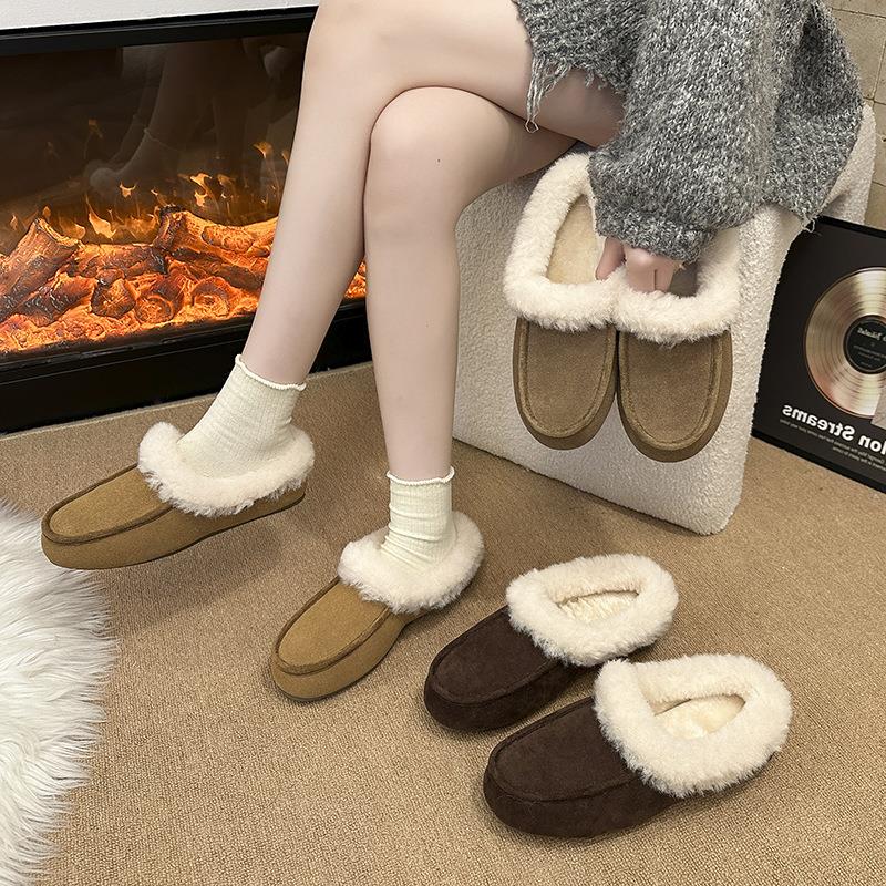 勒平底保暖穆鞋女外穿百搭时尚毛冬拖鞋女2毛025秋一脚蹬懒人鞋女