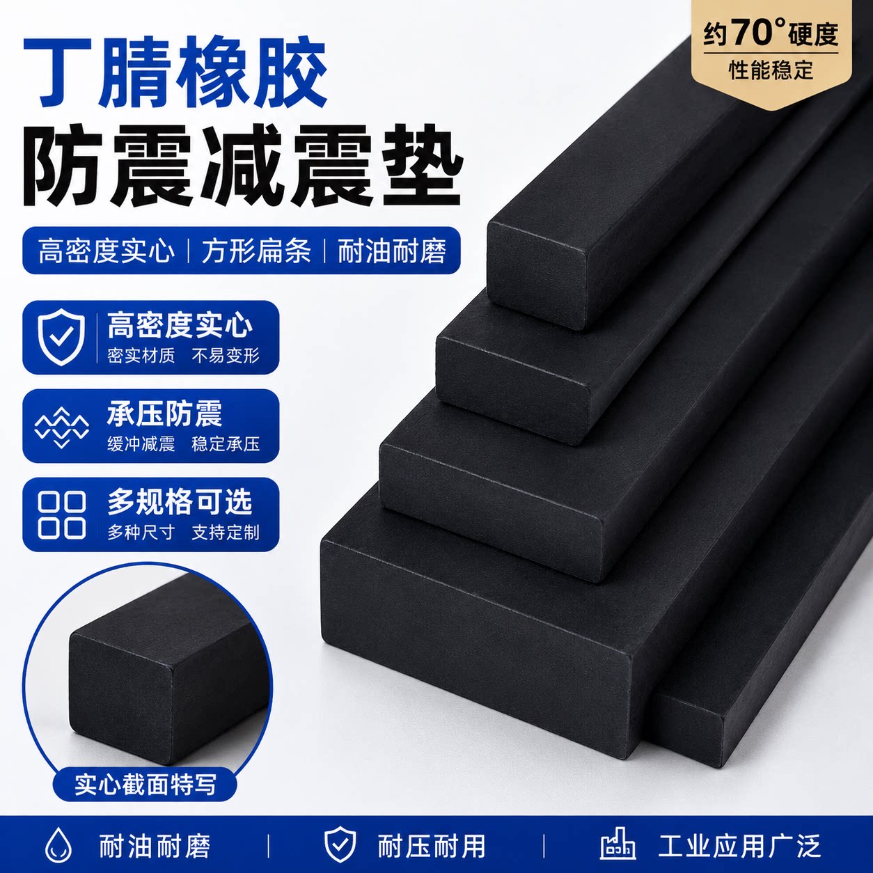 丁腈橡胶高密度防震耐油缓冲垫条图片
