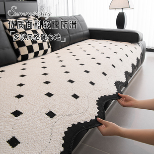 劳伦斯沙发垫轻奢高级感真皮沙发专用坐垫固定防滑秋冬新款盖布巾