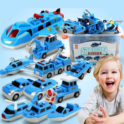 海陆空拼装玩具吸积木磁力磁铁百变汽车3-4-5岁儿童6男孩拼接