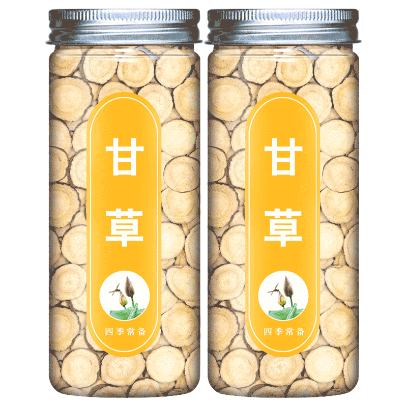 买一送一甘草茶片泡水喝干草片生甘草茶叶甘草罐装非中药材炙甘草