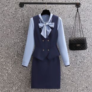 工装 美容师酒店前台珠宝店秋季 套裙 气质空姐职业套装 工作服女时尚