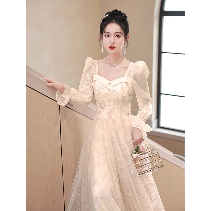 法式晚礼服2023新款宴会女气质轻奢小众高端艺考主持成人礼公主裙