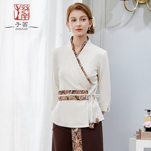 美容院工作服女泰式按摩spa足浴养生会所工服足疗技师管理套装188