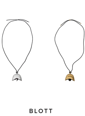 BLOTT 新年系列 蜡绳大元宝铃铛黑玛瑙长项链