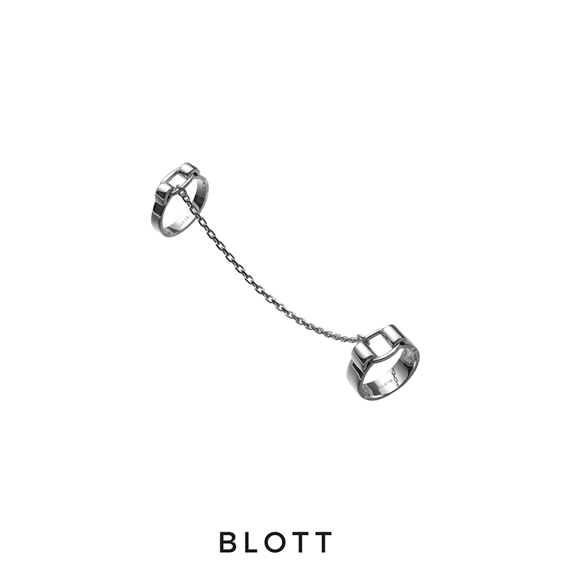 blott男女设计师链条双戒