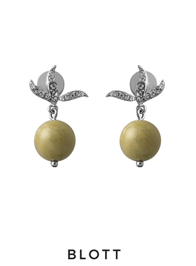 BLOTT植物系列 锆石柳叶阿拉善玛瑙耳环