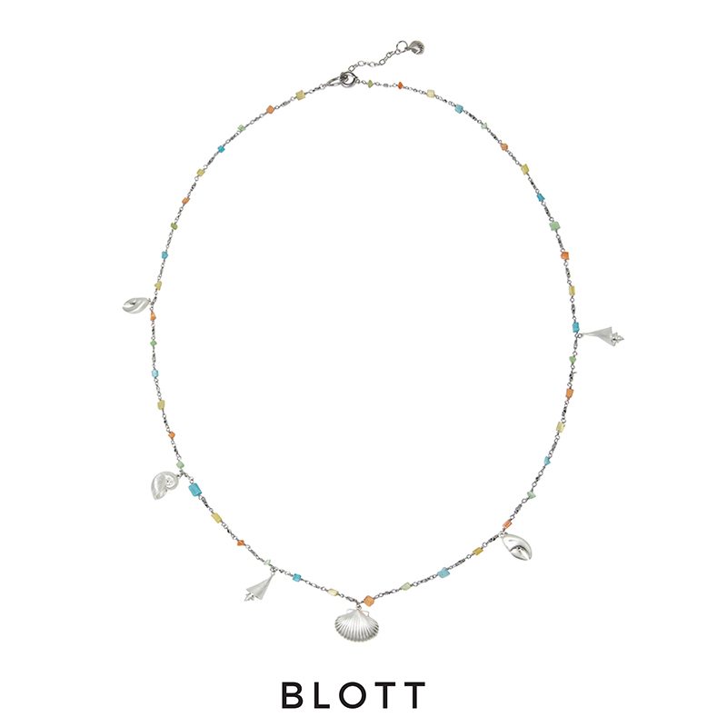 彩色饰品水晶长项链镀金原创设计