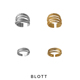 BLOTT 拉丝错位可调节大小宽窄金银戒指