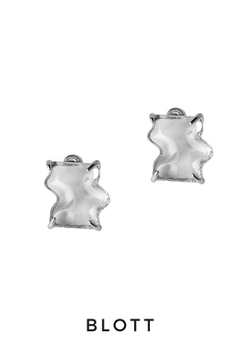 【博主同款】BLOTT设计师原创 透明冰块融化 金银纯银耳环