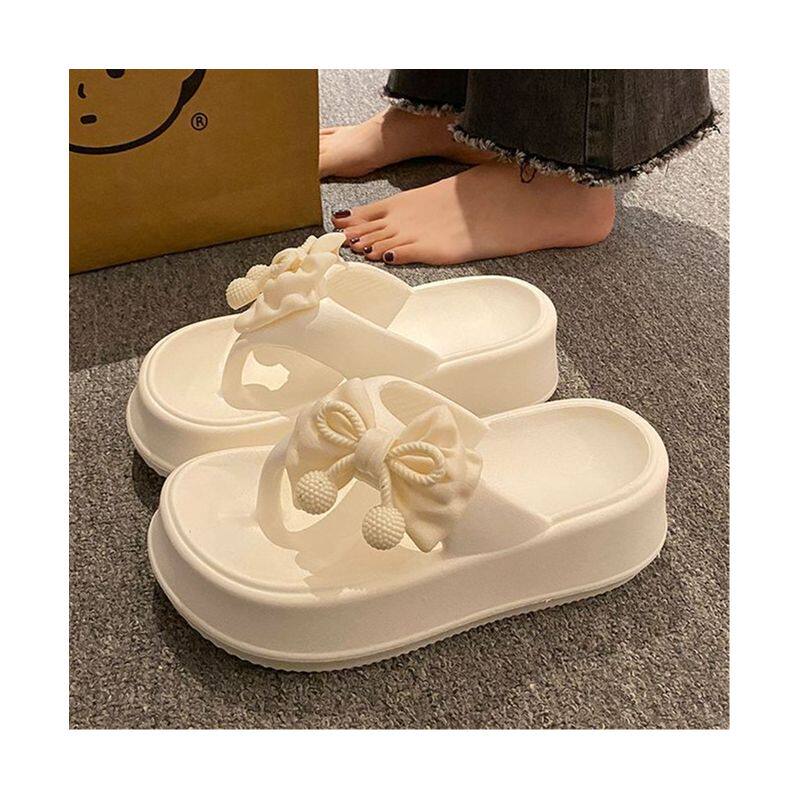 仙女风~可爱蝴蝶结人字拖夏季女士eva防滑不臭外穿时尚夹脚凉拖鞋