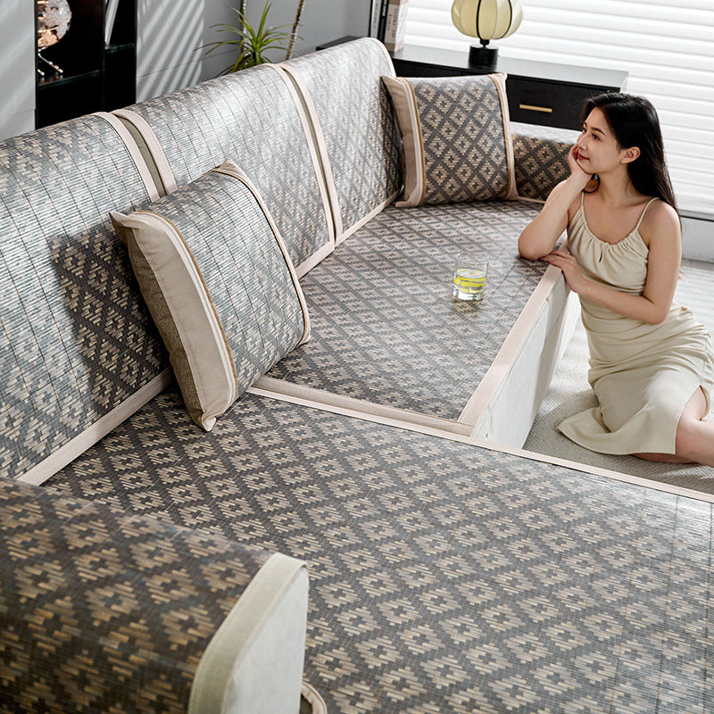 沙发凉席夏季竹席沙发坐垫子防滑2024新款夏天凉垫沙发套罩盖布巾