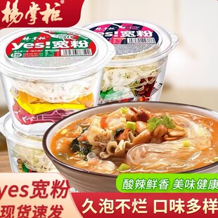 杨掌柜yes宽粉方便面酸辣味肥汁味速食免煮即食面非油炸宿舍桶装
