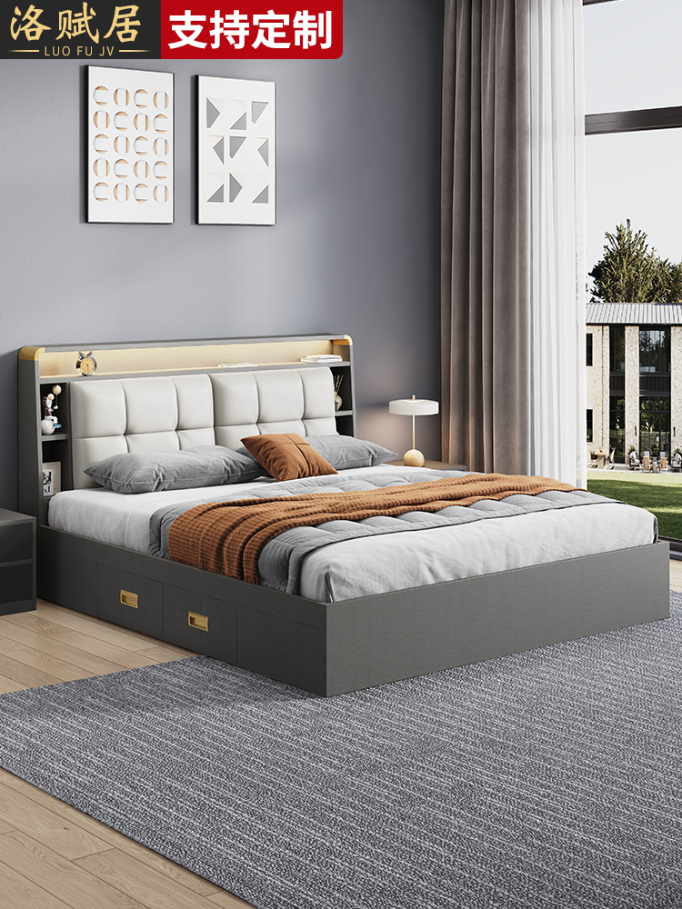 床榻榻米床架定制带收纳功能的储物床小房间气压高箱床1米8双人床