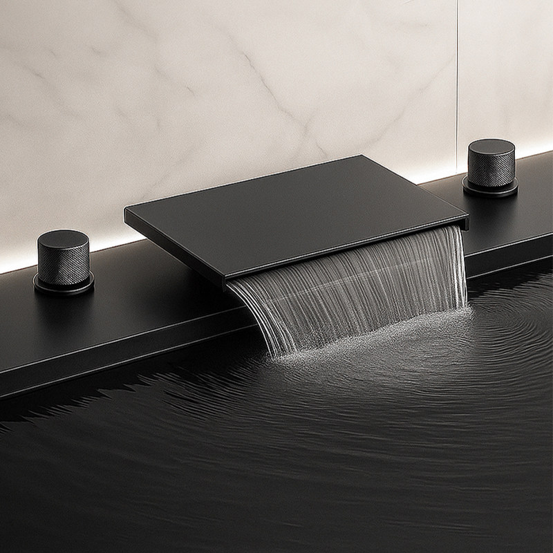 华格迈现代简约瀑布式浴缸龙头暗装预埋式大流量浴缸龙头自砌泡池