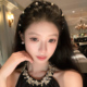 闪钻仿珍珠齿梳发箍女2025新款 高级感冬高颅顶头箍日常外戴发卡饰