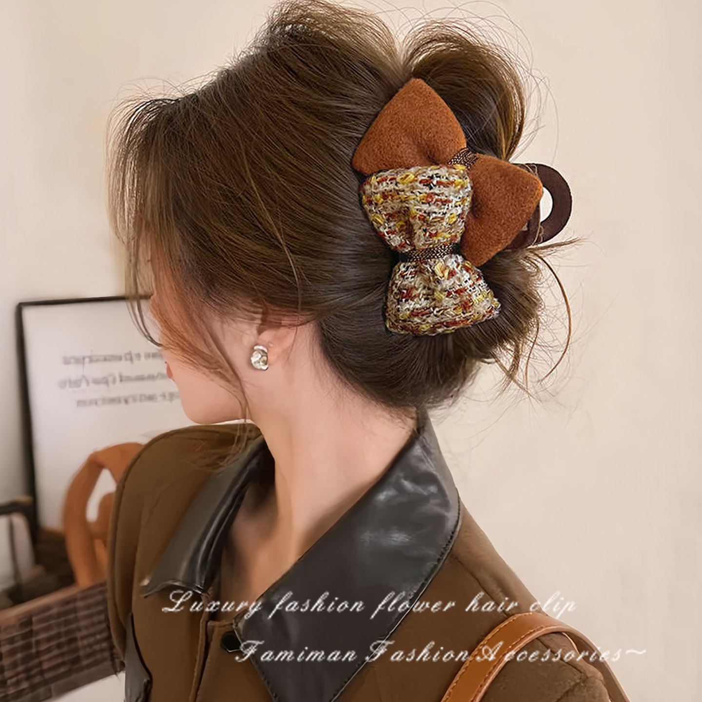 小香风蝴蝶结抓夹女2025新款高级感秋冬鲨鱼夹后脑勺发夹夹子发饰,饰品/流行首饰/时尚饰品新,发饰,淘宝优惠券,粉丝福利购,淘宝优惠卷